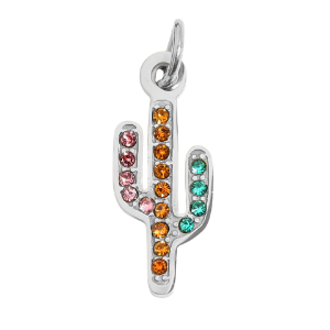 Cactus with CZ Stone Charm