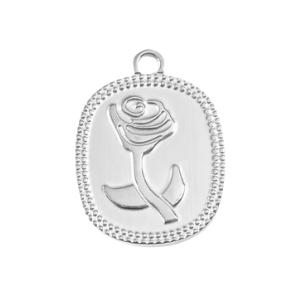 Rectangle Rose Charm
