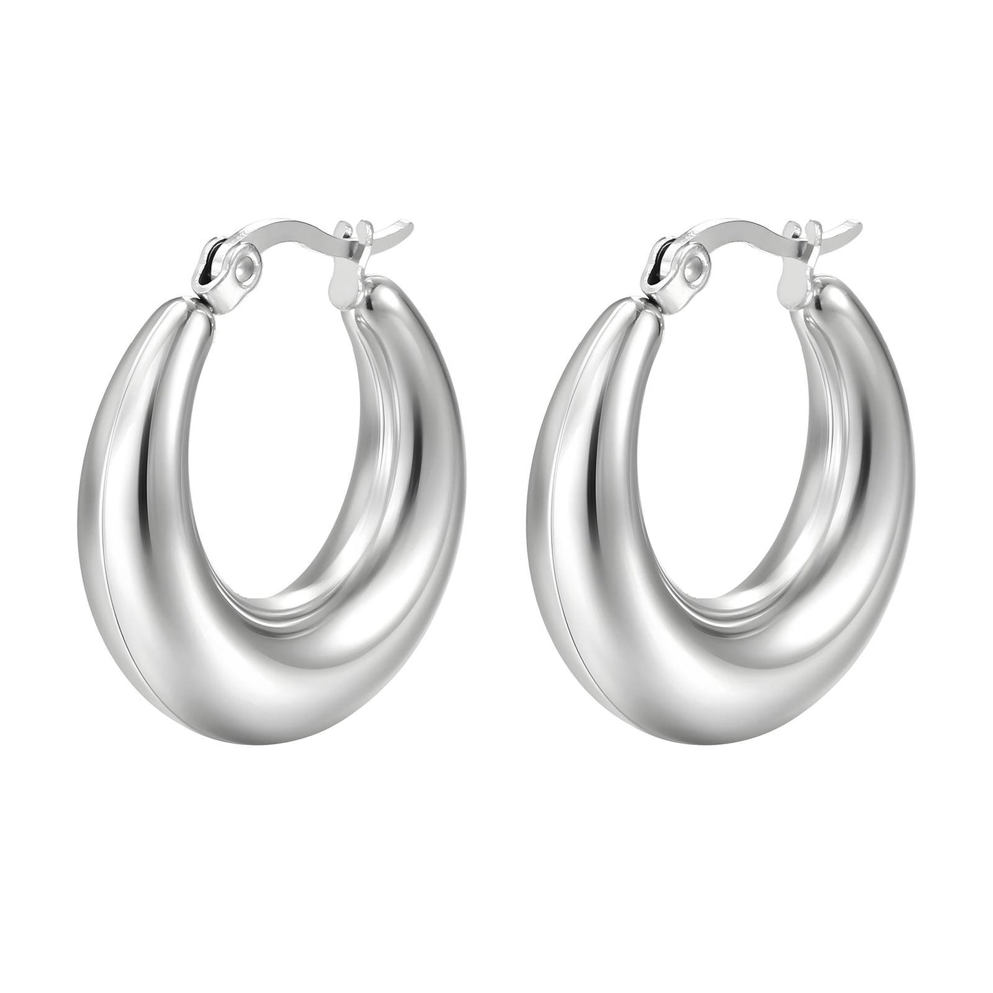Silver Luxe Hoops