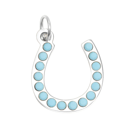 Turquoise Stone Horseshoe Charm