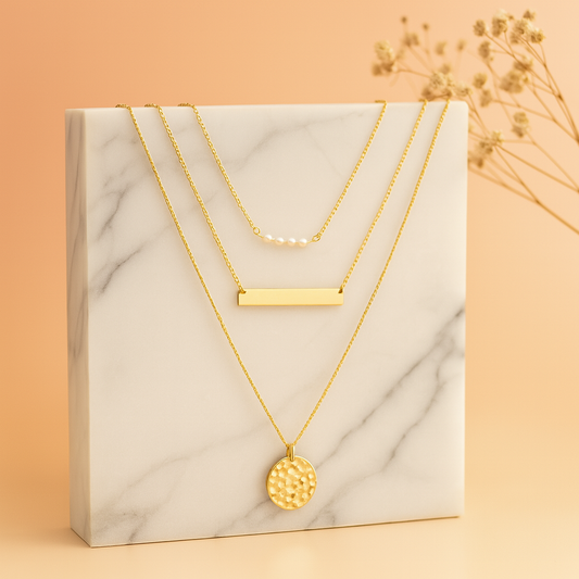 Golden Trio Layered Necklace