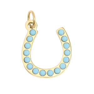 Turquoise Stone Horseshoe Charm
