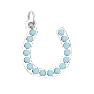 Turquoise Stone Horseshoe Charm