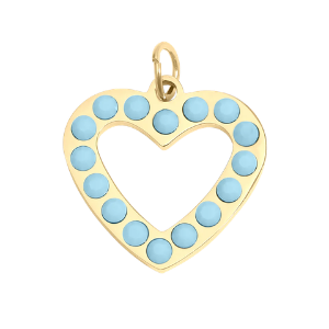 Turquoise Stone Heart Charm