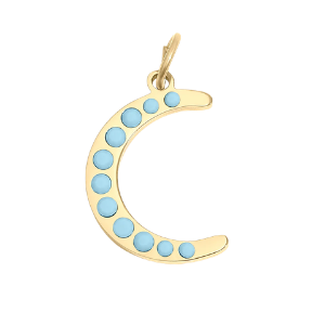 Turquoise Stone Moon Charm