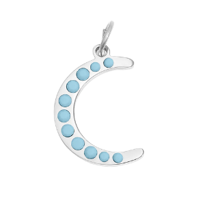 Turquoise Stone Moon Charm