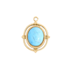Turquoise Roped Frame Oval Charm