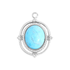 Turquoise Roped Frame Oval Charm