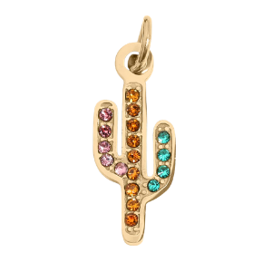Cactus with CZ Stone Charm