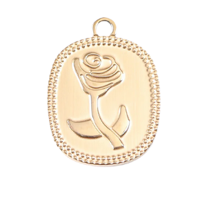 Rectangle Rose Charm