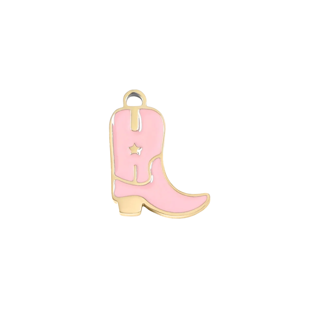 Epoxy Pink Cowboy Boot Charm