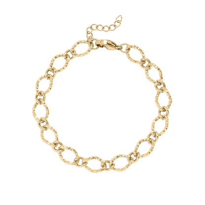 Hammered Oval Chain Bracelet