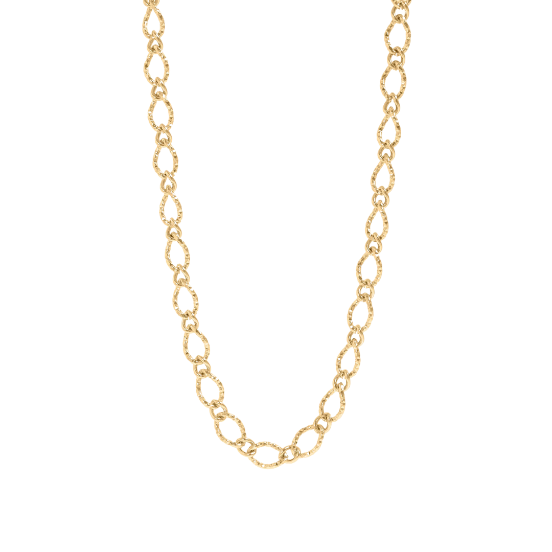 Hammered Oval Chain Necklace