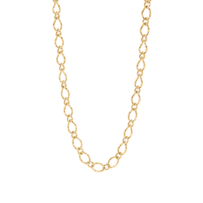 Hammered Oval Chain Necklace