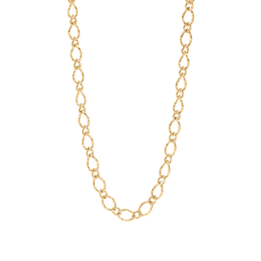 Hammered Oval Chain Necklace