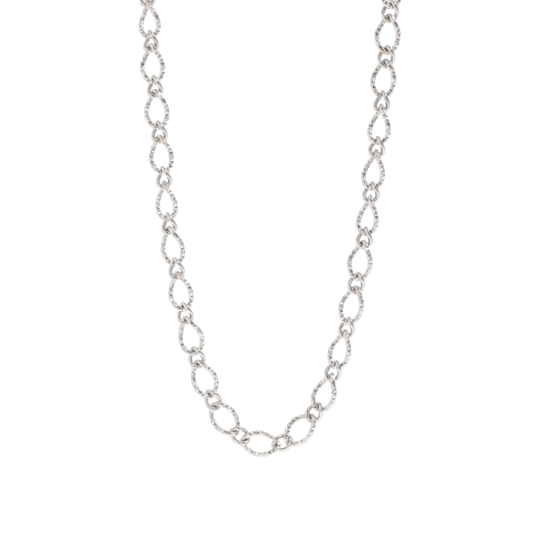 Hammered Oval Chain Necklace