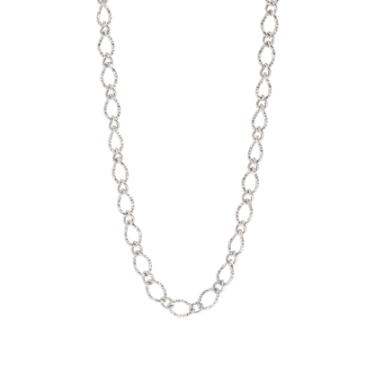 Hammered Oval Chain Necklace
