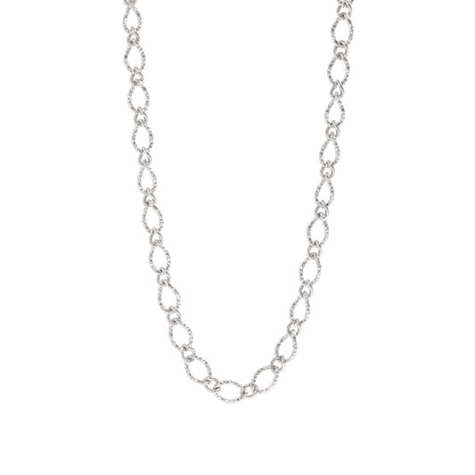 Hammered Oval Chain Necklace