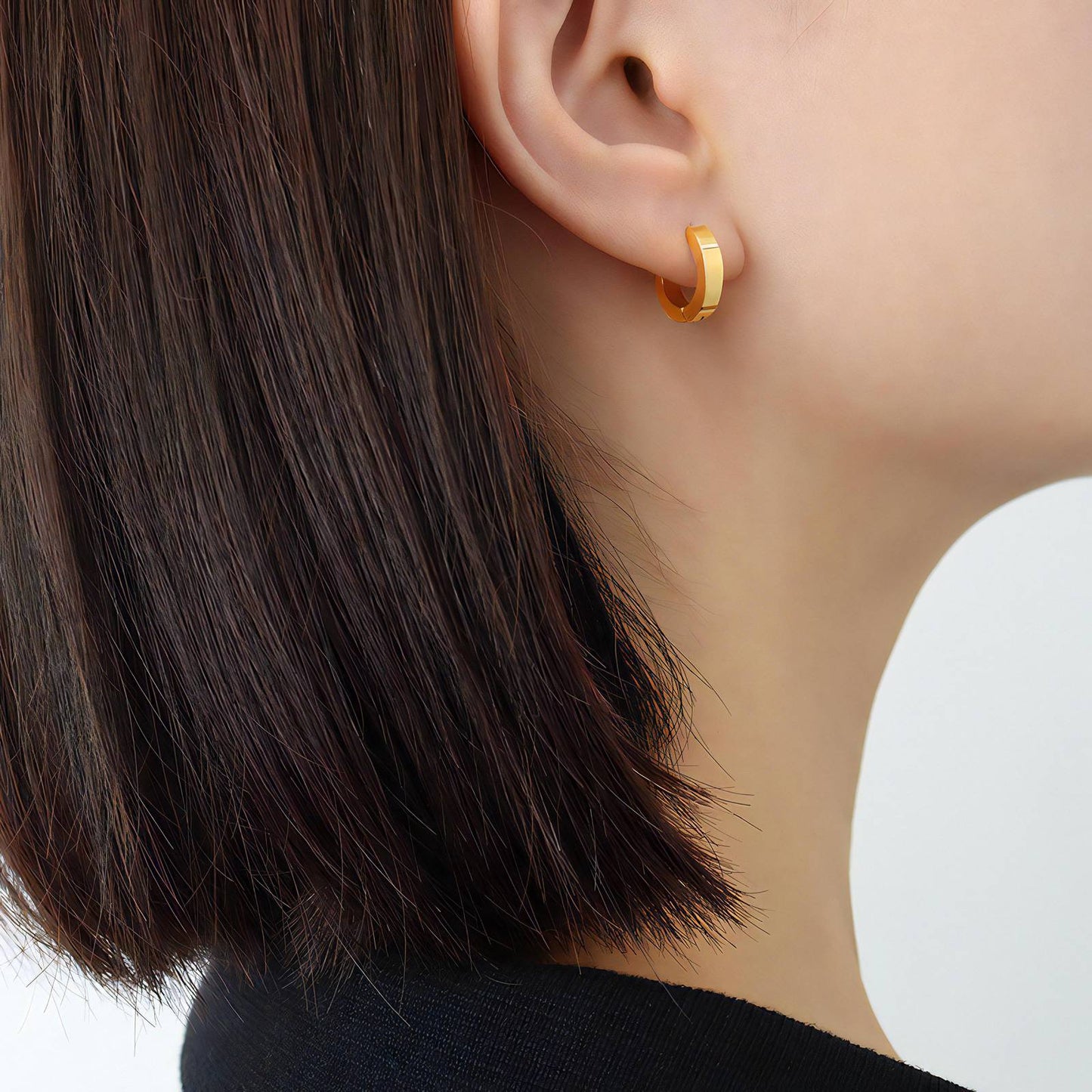 Chunky Huggie Hoop Earrings