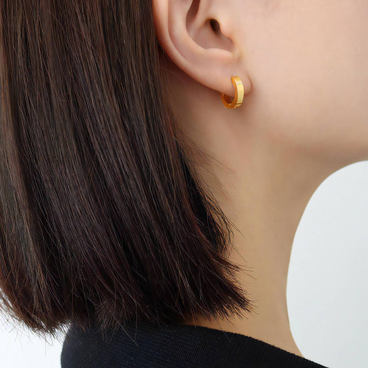 Chunky Huggie Hoop Earrings