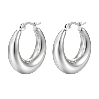 Sculpted Silver Hoop Earrings