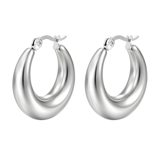Silver Luxe Hoops