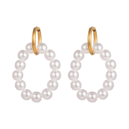 Pearl Halo Hoop Earrings