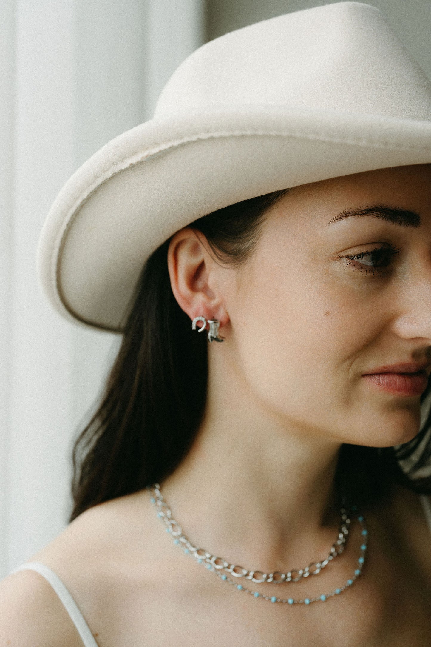 Horse Shoe Stone Earrings