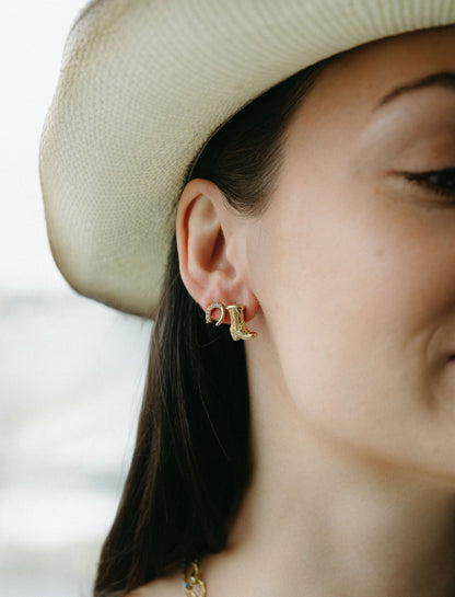 Horse Shoe Stone Earrings