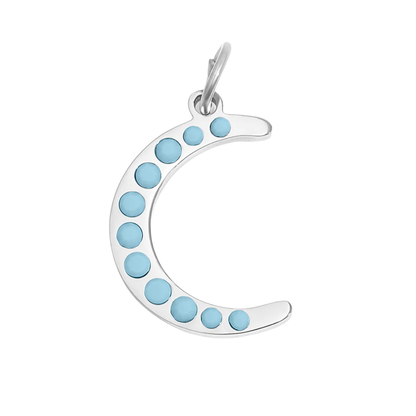 Turquoise Stone Moon Charm