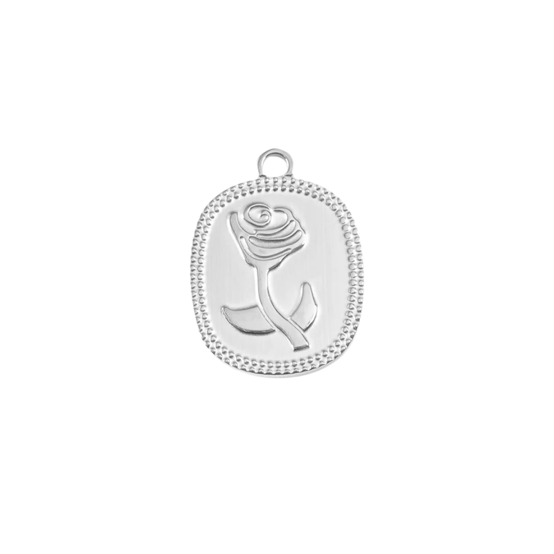 Rectangle Rose Charm