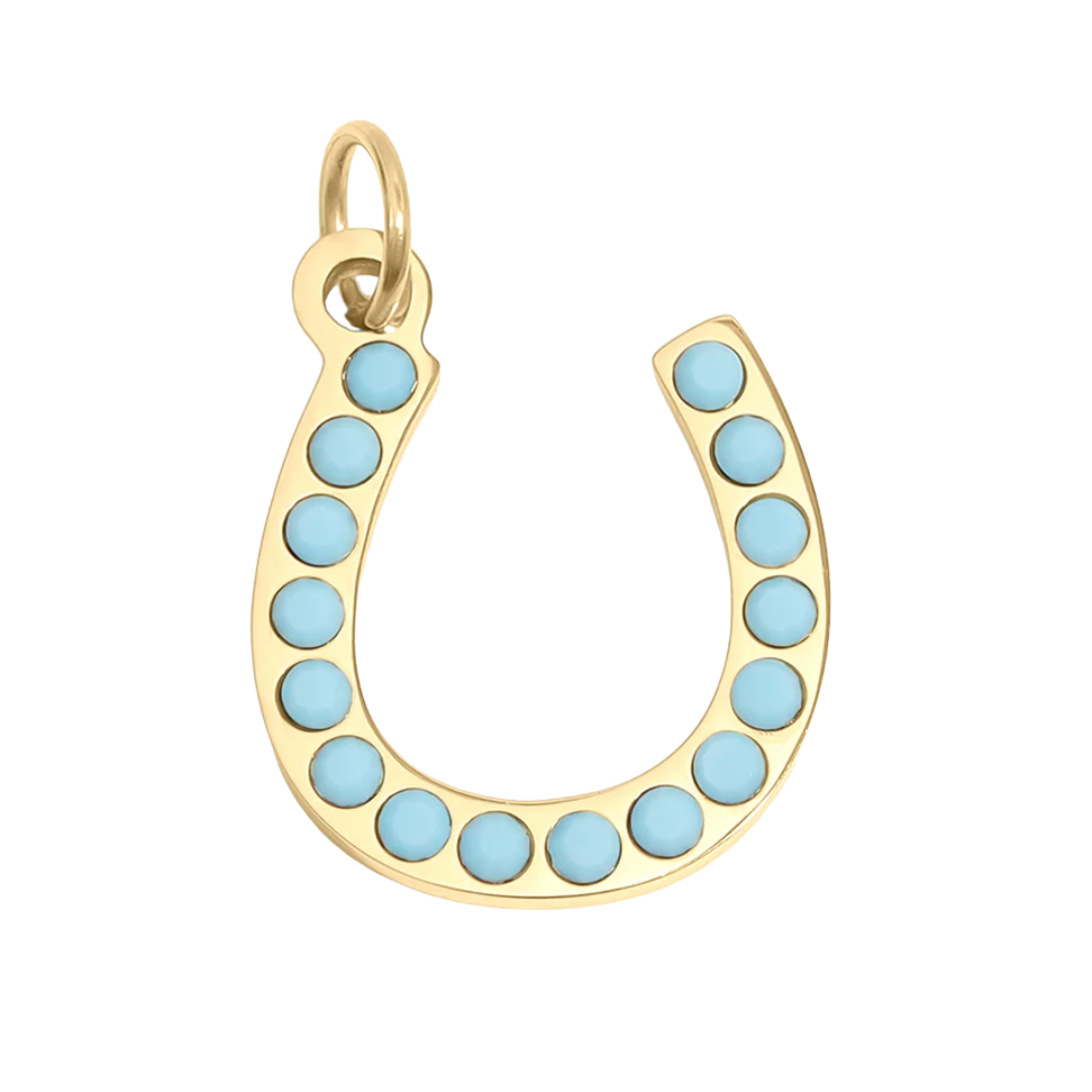 Turquoise Stone Horseshoe Charm