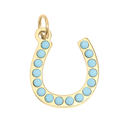 Turquoise Stone Horseshoe Charm