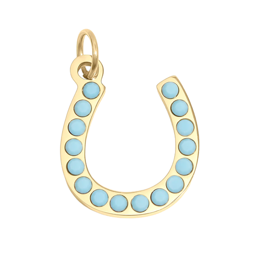 Turquoise Stone Horseshoe Charm