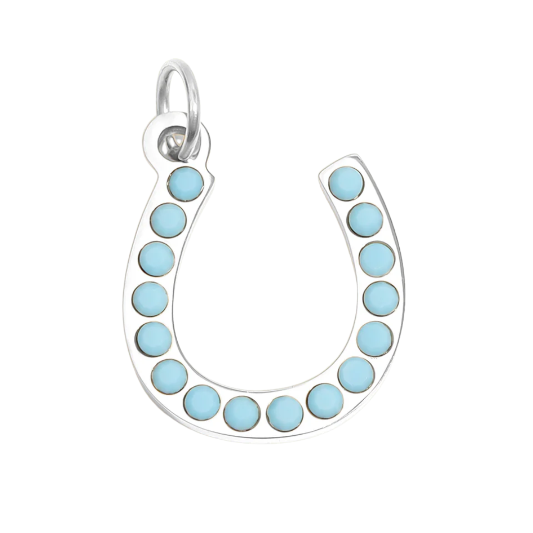 Turquoise Stone Horseshoe Charm