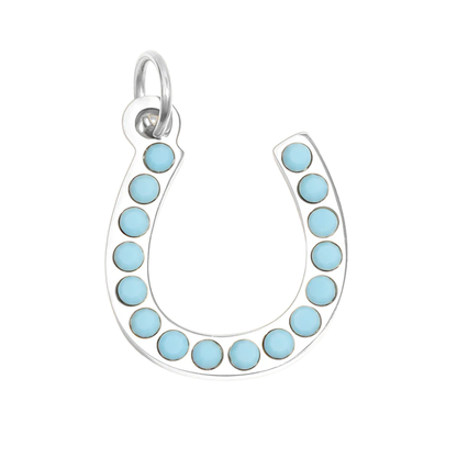 Turquoise Stone Horseshoe Charm