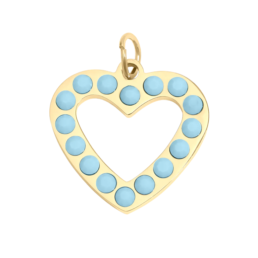 Turquoise Stone Heart Charm