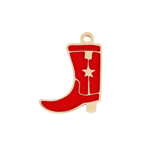 Epoxy Red Cowboy Boot Charm